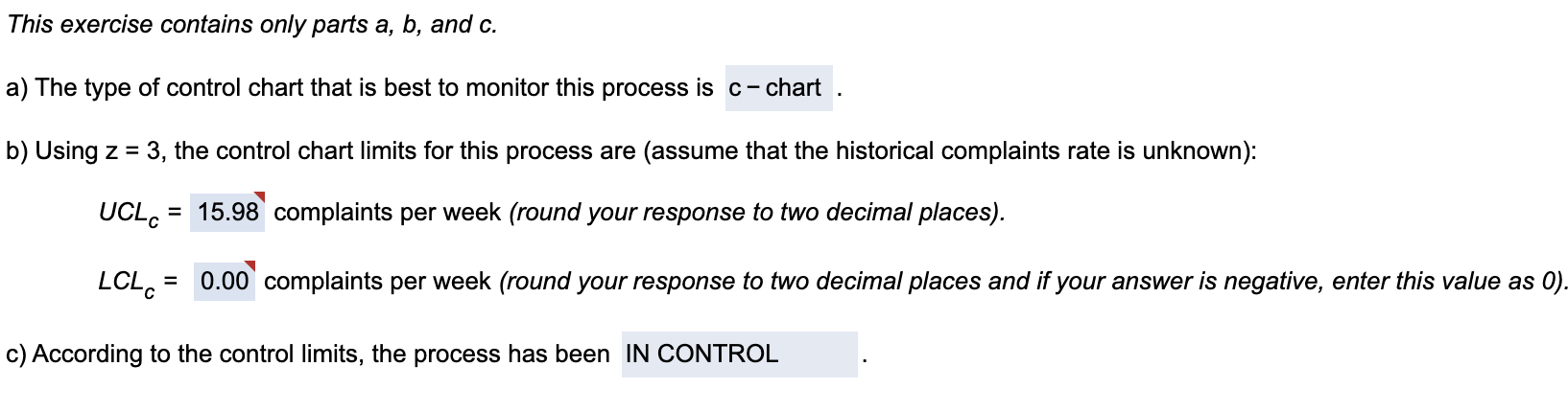 This exercise contains only parts a, b, and c. a)