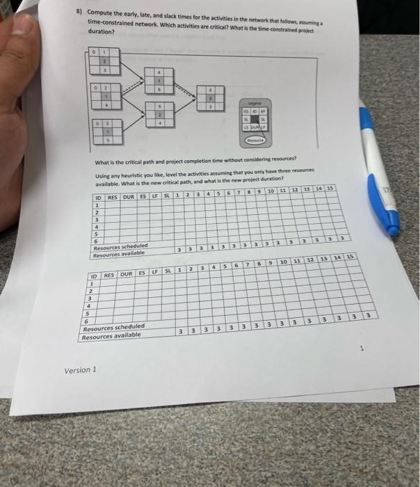 B) Compute the early, late, and slack times for
