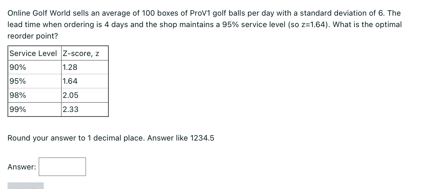 Online Golf World sells an average of 100 boxes
