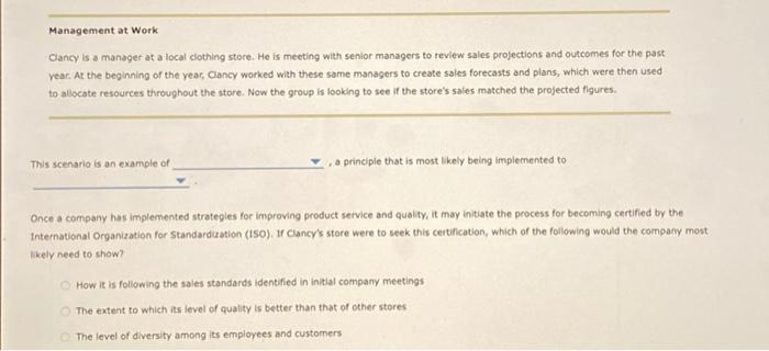 Use your understanding of how organizations