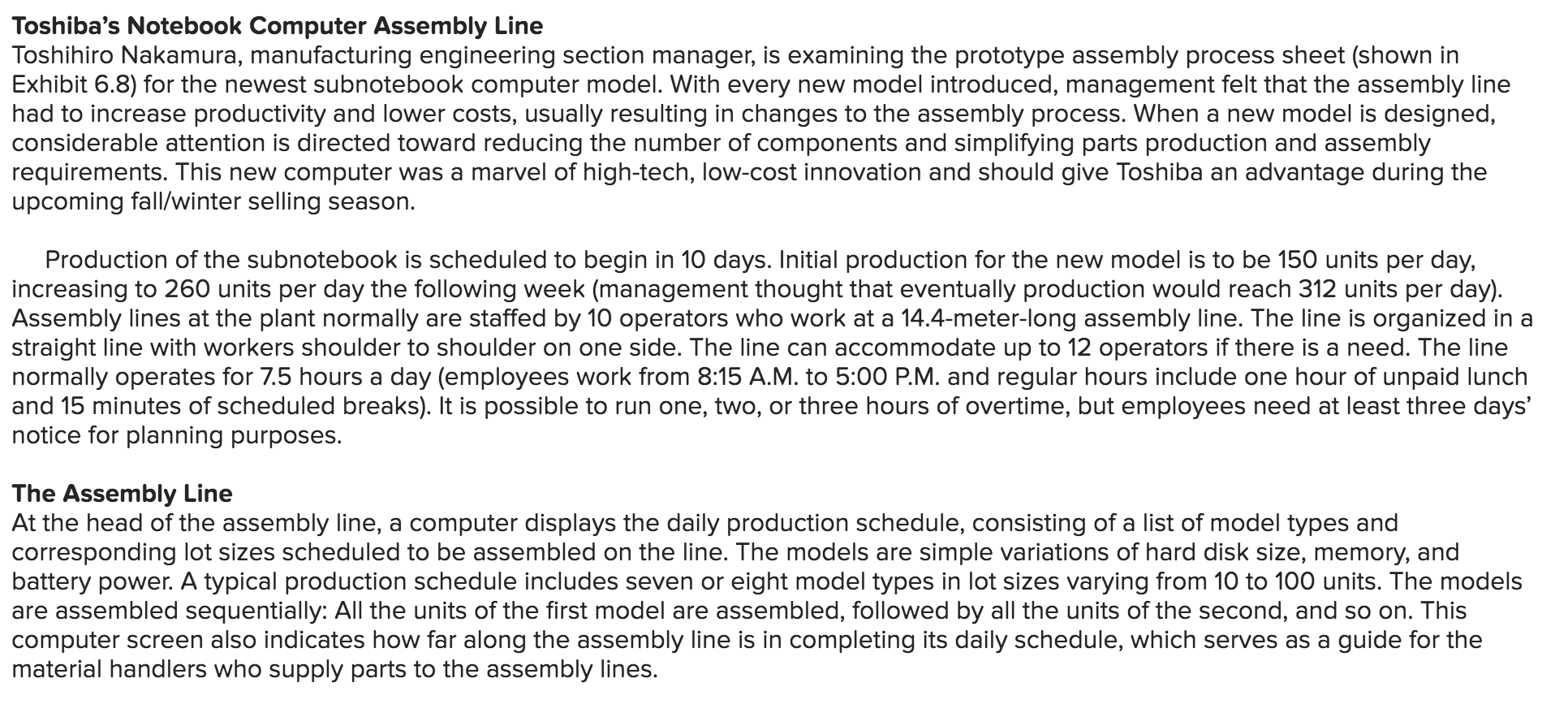 Toshiba's Notebook Computer Assembly Line