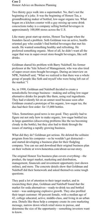 Honest Advice on Business Planning Two thirsty