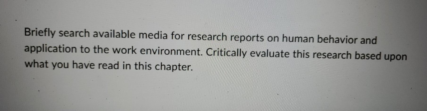 Briefly search available media for research