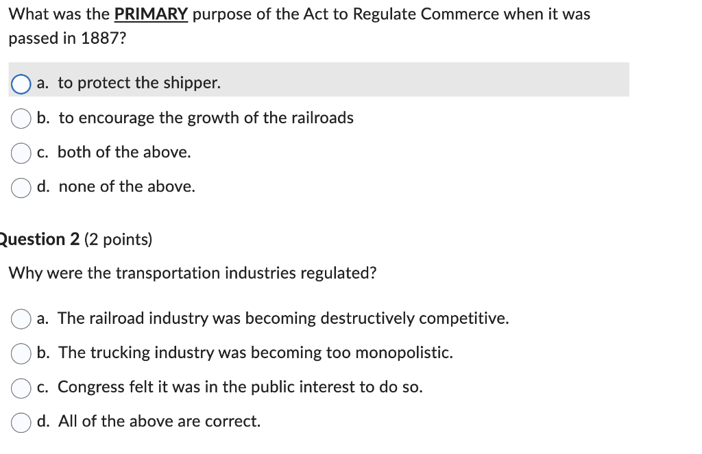 What was the PRIMARY purpose of the Act to