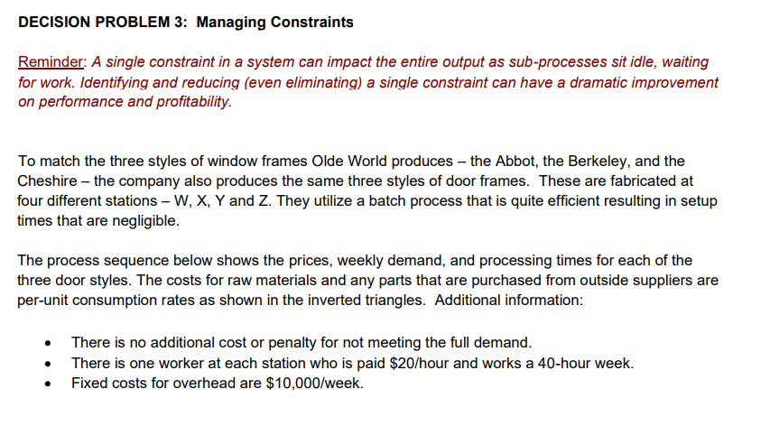 Decision Problem 3 - Managing Constraints Euler