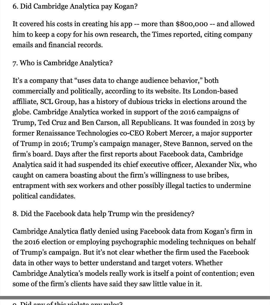 Read the attached article that appeared in the