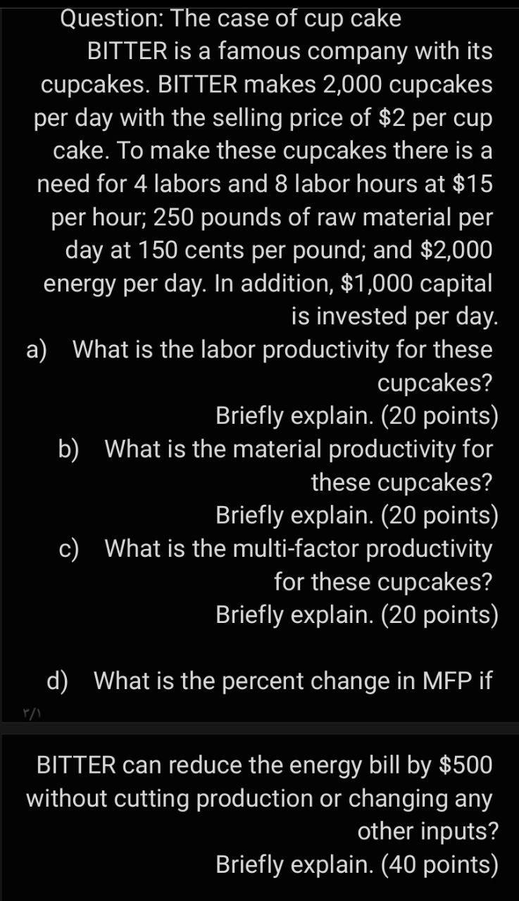 Question: The case of cup cake BITTER is a famous