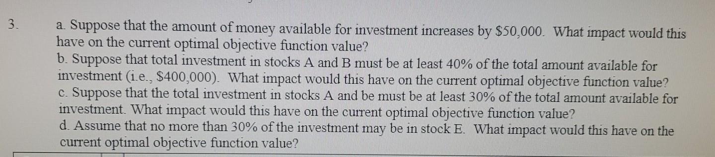 PROBLEM 3. (15 pts) An investment company