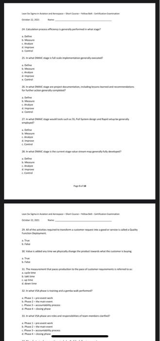 25. In what DMAIC stage is full scale