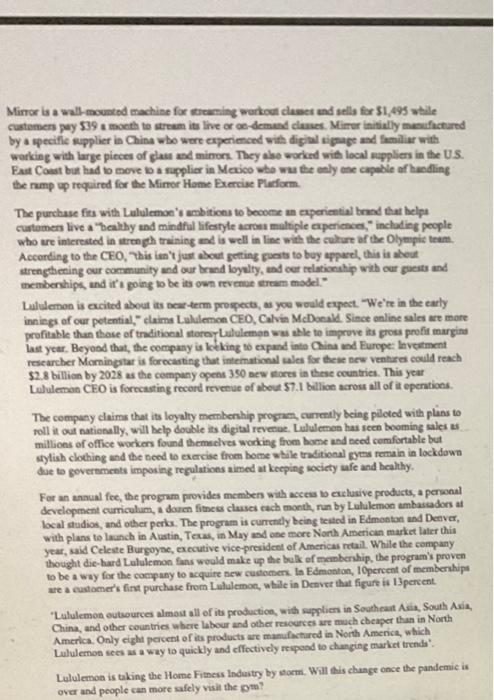 1 LULULEMON THE COMPANIES QUEST FOR RELEVANCE,