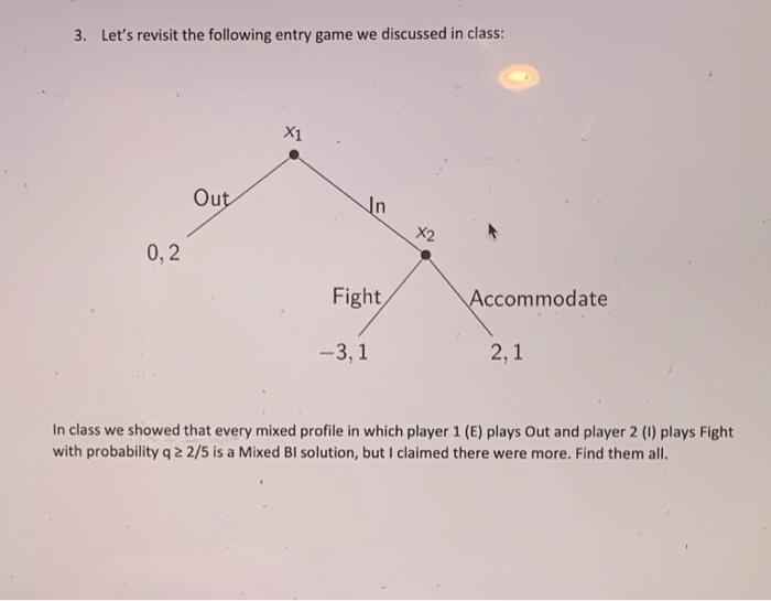 3. Let's revisit the following entry game we