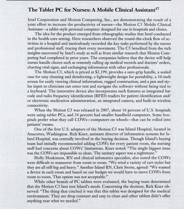 Q1) Analyze the case The Tablet PC for Nurses: A