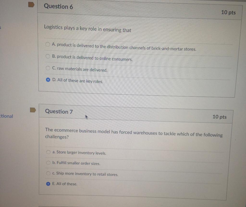 PLEASE ANSWER ALL PARTS! Question 6 10 pts