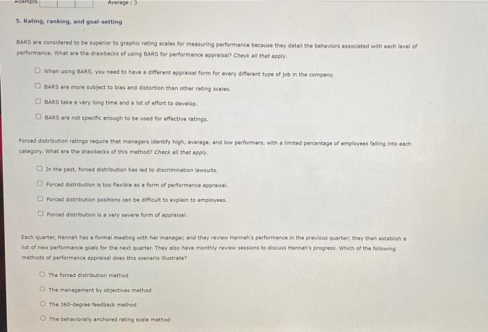 Attempts Average/3 5. Rating, ranking, and