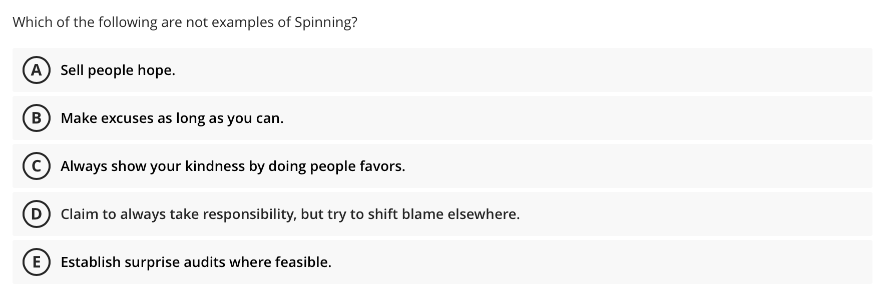 Which of the following are not examples of