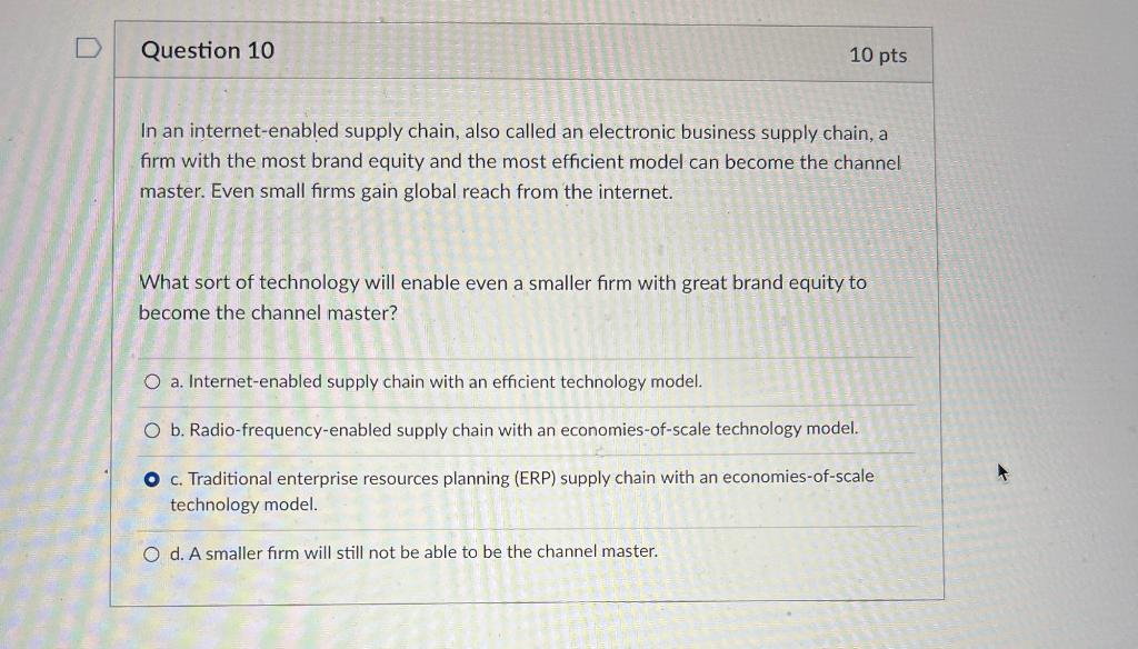 PLEASE ANSWER ALL PARTS! n Question 1 10 pts B2C