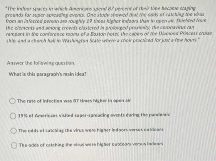 this is for Enc 1102 "The indoor spaces in which