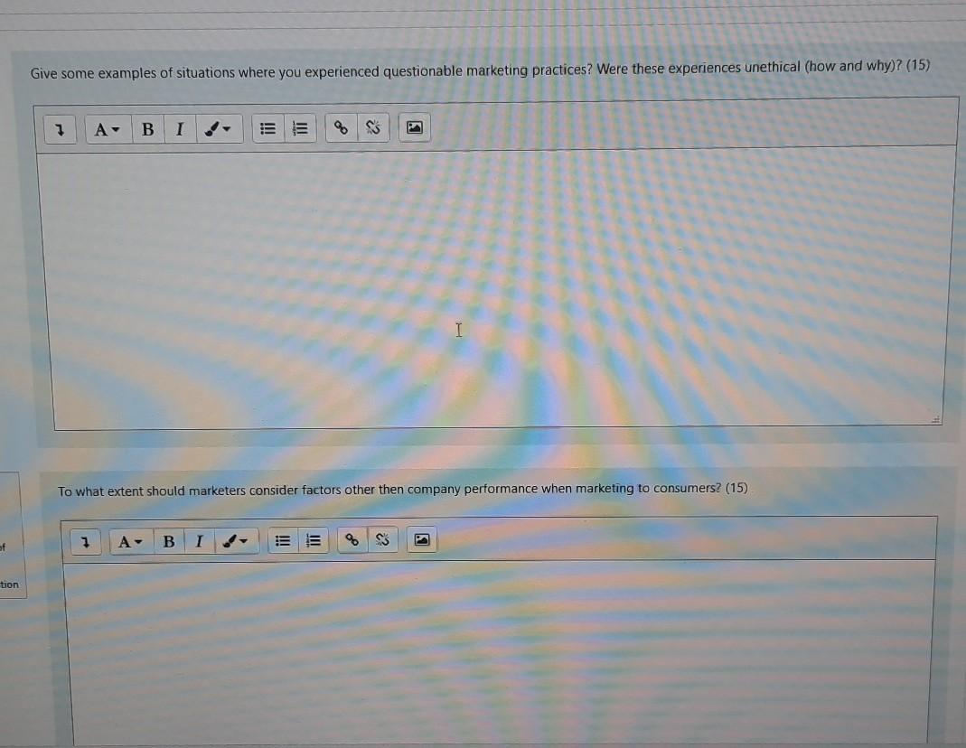 15 examples and points each please and thank you.