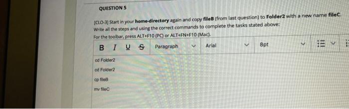 QUESTIONS CLO-3 Start in your home-directory