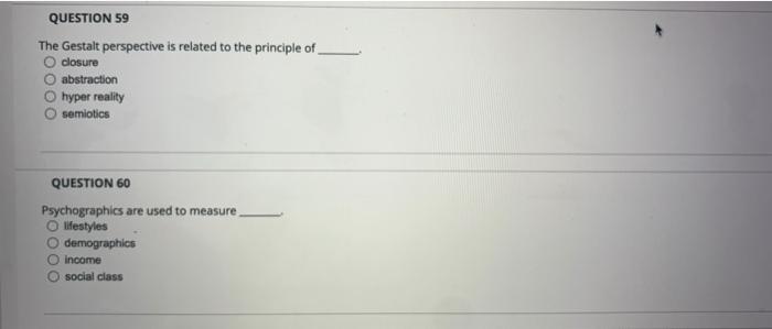 I am stuck on these two questions. The Gestalt