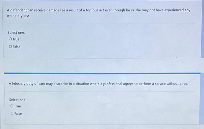 a A defendant can receive damages as a result of