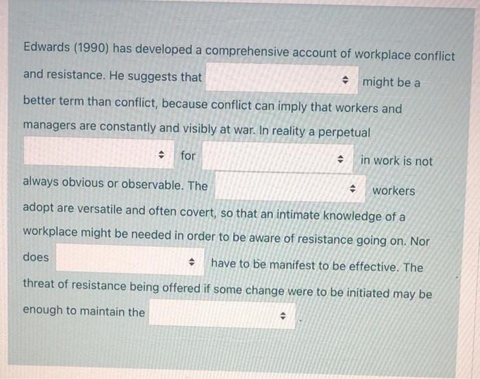 The options in the drop down box for all are: