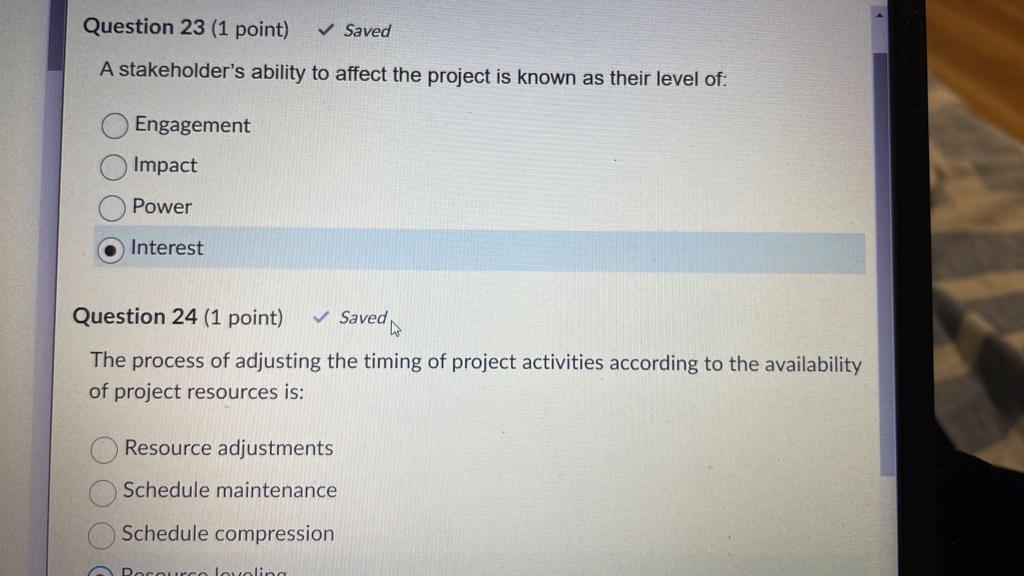 A stakeholder's ability to affect the project is