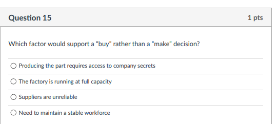 Question 10 1 pts In a decentralized purchasing