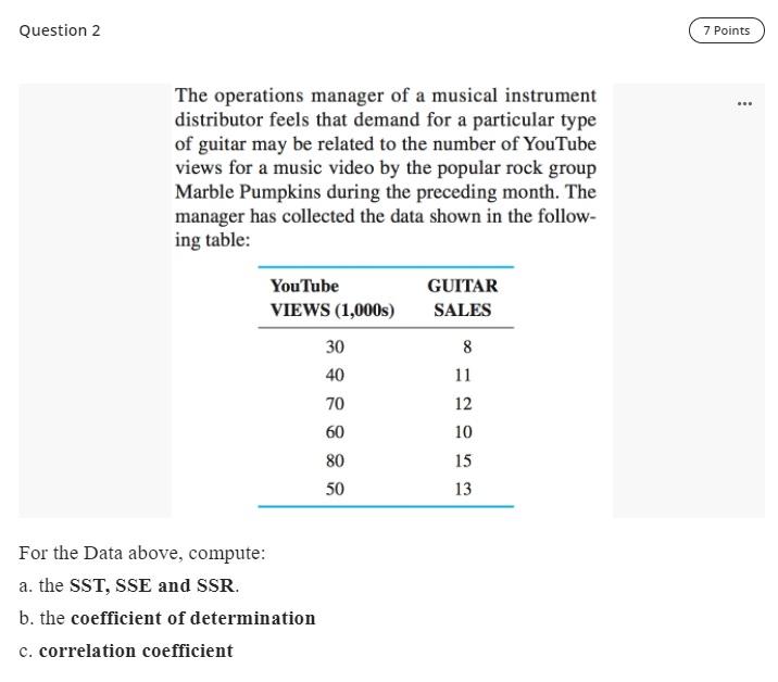 quantitative BUSINESS ANALYSIS Question 2 7