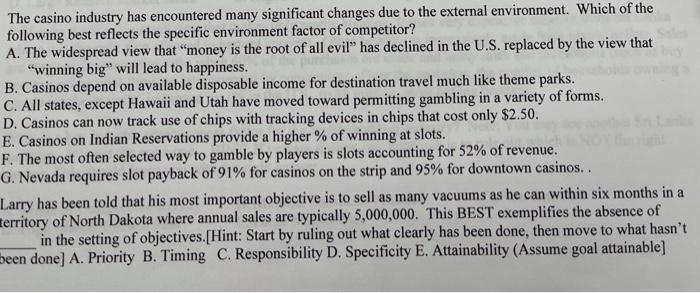 The casino industry has encountered many