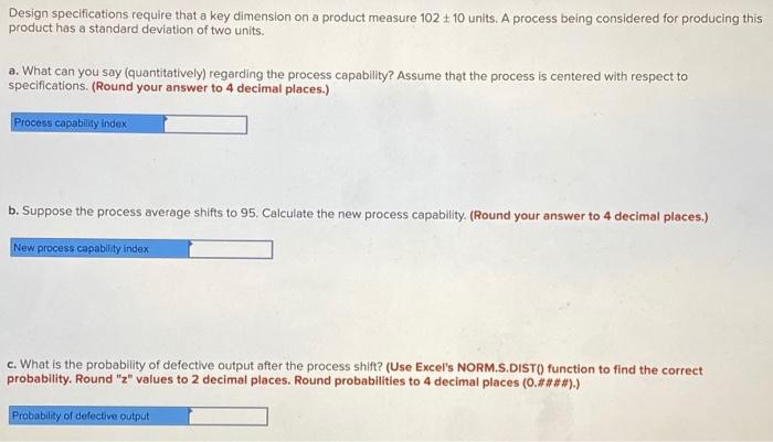 Design specifications require that a key