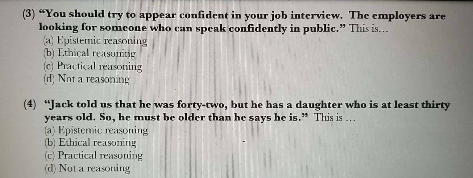 3&4 (3) "You should try to appear confident in