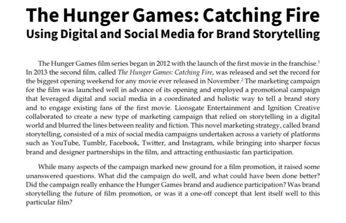 Hunger Games: Catching Fire Using Digital and