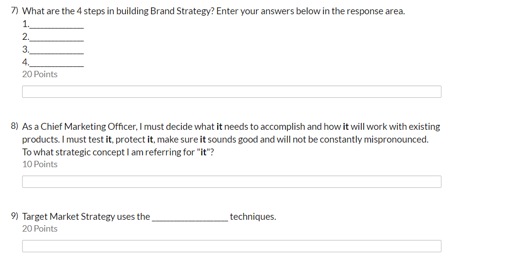 7) What are the 4 steps in building Brand