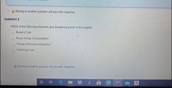 Moving to another question will save this