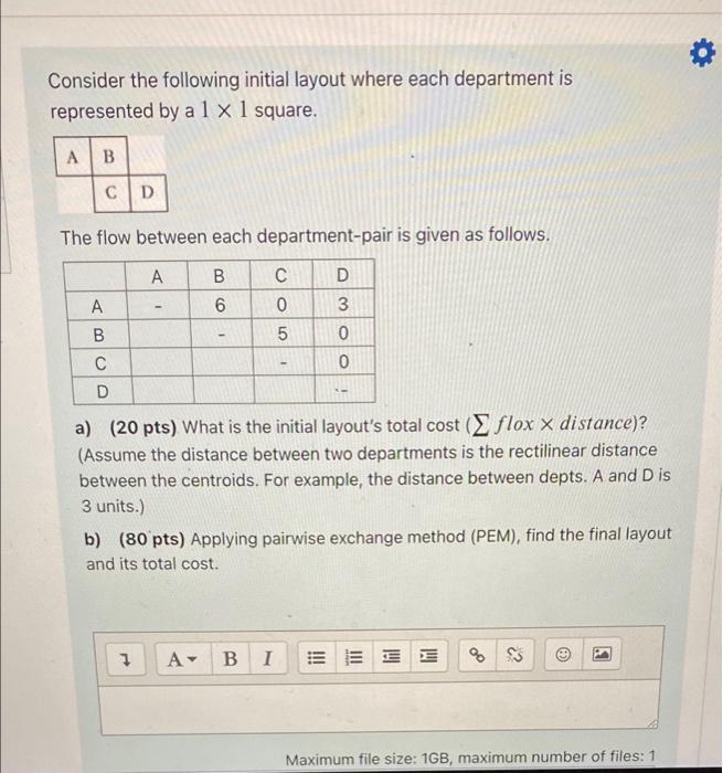 Consider the following initial layout where each