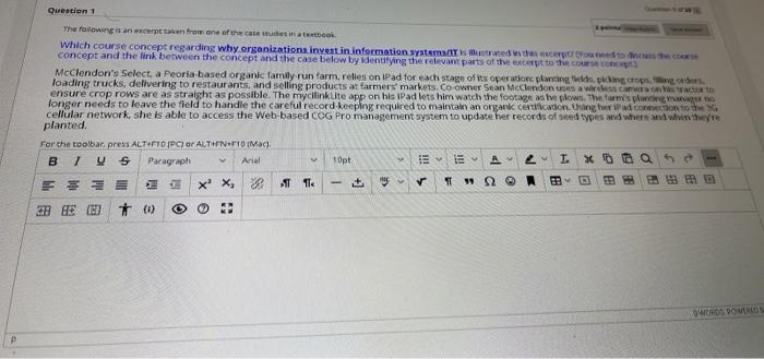 Question 1 The follow ancerpt taken from one of