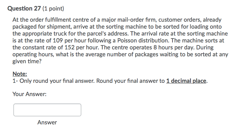 Question 27 (1 point) At the order fulfillment