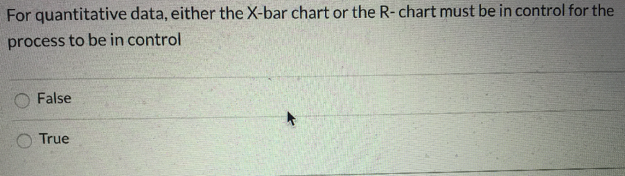 For quantitative data, either the X-bar chart or