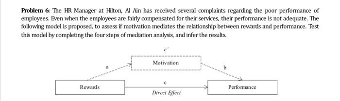 Problem 6. The HR Manager at Hilton, Al Ain has