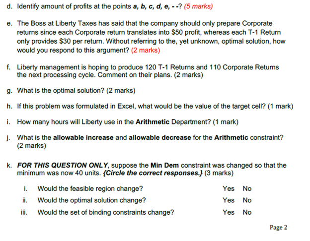Problem 1 (100 marks) Liberty Taxes is a