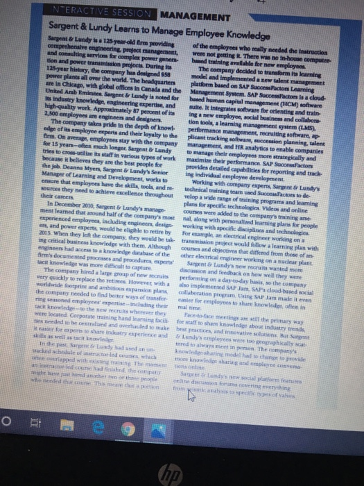 INTERACTIVE SESSION MANAGEMENT Sargent & Lundy