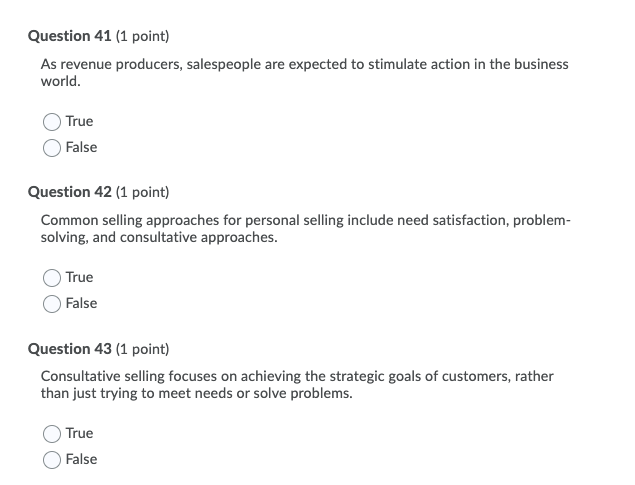 Question 41 (1 point) As revenue producers,