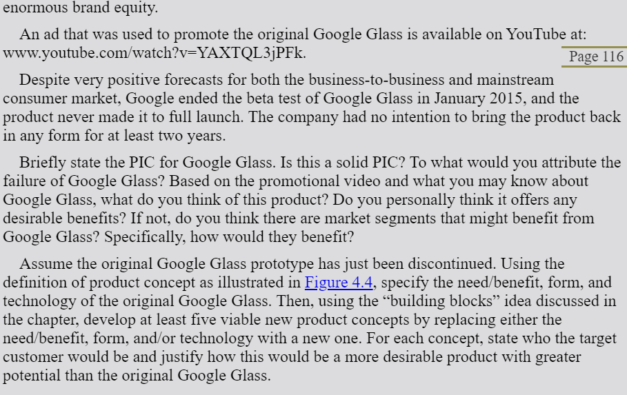 Briefly state the PIC for Google Glass. Is this a