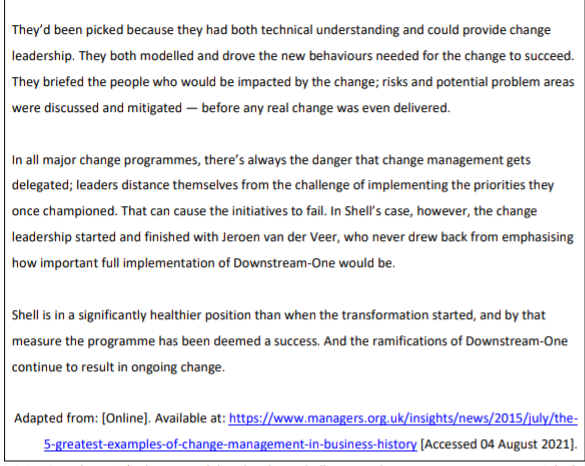 Apply Lewins change model to the above shell case