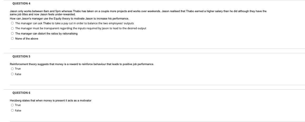 QUESTION 1 Maslow's need hierarchy theory