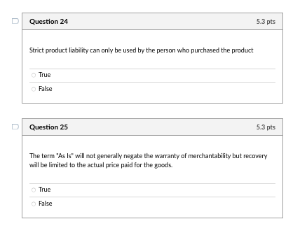 Strict product liability can only be used by the