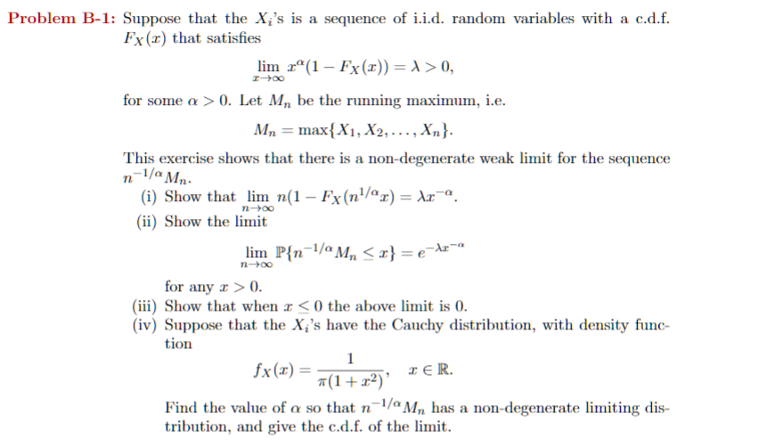 100 00 Problem B-1: Suppose that the X;'s is a