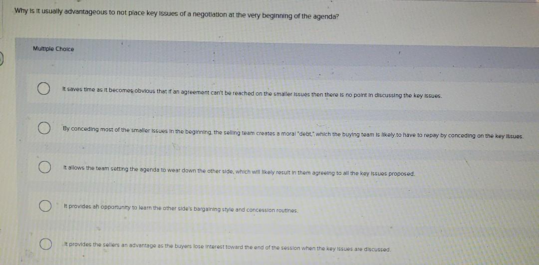 Why is it usually advantageous to not place key