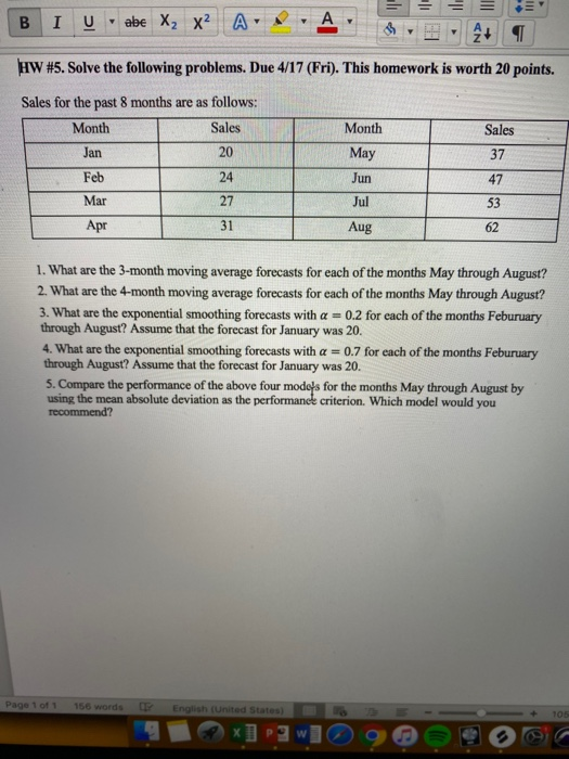 = = = BIU.abe X, X2 A HW #5. Solve the following
